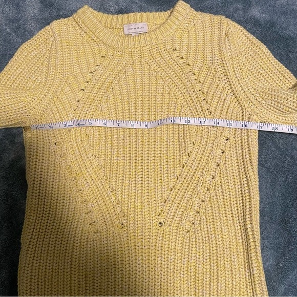 Lucky Brand Light Yellow Cable‎ Knit Sweater size Medium - Picture 6 of 8